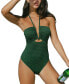 Women's Textured Eucalyptus Convertible Strap V-Wire One-Piece