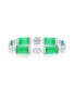 ფოტო #1 პროდუქტის Sterling Silver Linked Jade Bracelet