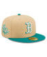Фото #3 товара Men's Natural, Teal Boston Red Sox Mango Forest 59Fifty Fitted Hat
