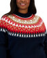 Plus Size Half Snowflake Raglan Sweater