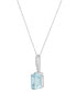 Фото #3 товара Macy's aquamarine (1-3/8 ct. t.w.) & Diamond Accent 18" Pendant Necklace in 14k White Gold