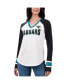 Women's White, Black Jacksonville Jaguars Top Team Raglan V-Neck Long Sleeve T-shirt