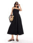 Фото #2 товара ASOS DESIGN ruched bust maxi sundress with adjustable straps in black