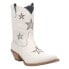 Dingo Star Struck Tooled Inlay Snip Toe Cowboy Womens White Casual Boots DI582-