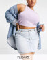 Фото #1 товара DTT Plus Gabby high waisted denim skirt in light blue