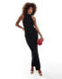 Фото #2 товара ASOS DESIGN high neck halter maxi dress with twist back strap detail in black