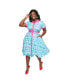 ფოტო #1 პროდუქტის Plus Size Short Sleeve Collared Shirt Dress