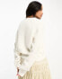 Monki knit cardigan in white