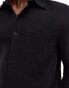 River Island linen blend shirt in black