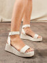 Фото #1 товара ASOS DESIGN Tati flatform sandals in natural fabrication