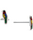 ფოტო #1 პროდუქტის Multicolor Crystal Parrot Stud Earrings in Sterling Silver, Created for Macy's