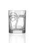 Palm Tree Double Old Fashioned 14Oz - Set Of 4 Glasses
