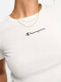 Фото #4 товара Champion Legacy ribbed t-shirt in white