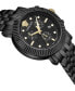 Men's Swiss Chronograph V-Chrono Black Ion Plated Bracelet Watch 45mm