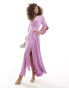 Closet London belted satin maxi dress in lilac