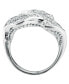 Фото #3 товара Suzy Levian Sterling Silver Cubic Zirconia Pave Leaf Ring