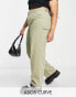 Фото #2 товара ASOS DESIGN Curve minimal cargo trouser in khaki with contrast stitching