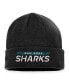 Men's Black San Jose Sharks Authentic Pro Rink Cuffed Knit Hat