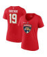 ფოტო #1 პროდუქტის Women's Matthew Tkachuk Red Florida Panthers 2024 Stanley Cup Champions Authentic Stack Name Number V-Neck T-Shirt