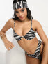 Фото #1 товара South Beach mix & match underwire bikini top in zebra print