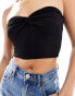 Фото #3 товара ASOS DESIGN bandeau crop top with twist bust in black