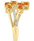 Фото #4 товара EFFY® Citrine (1-5/8 ct. t.w) & Diamond (1/10 ct. t.w.) Cluster Bypass Ring in 14k Gold