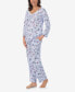 Фото #4 товара Women's 3/4 Sleeve Long Pant Pajama Set, 2 Piece