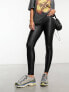 Фото #2 товара Only faux leather high waisted leggings in black