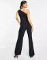 Vesper Petite one slash shoulder jumpsuit in black