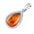 Silver pendant with natural amber JST13327PJ
