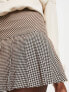 Фото #3 товара Monki ultra mini pleated tennis skirt in brown check