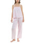 Фото #9 товара Women's 2-Pc. Satin Lace-Trim Pajamas Set