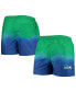 ფოტო #1 პროდუქტის Men's Royal Seattle Seahawks Retro Dip-Dye Swim Shorts