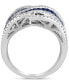 ფოტო #3 პროდუქტის EFFY® Sapphire (3-1/3 ct. t.w.) & Diamond (5/8 ct. t.w.) Swirl Statement Ring in 14k White Gold