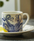 Фото #2 товара Чашка и блюдце для эспрессо осьминога Caskata Lucy, 4 унции, набор из 2