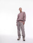 Topman acid wash relaxed fit jumper in mauve