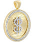 Фото #2 товара Macy's men's Diamond Dollar Sign Disc Pendant (3/8 ct. t.w.) in 10k Gold