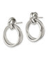 Stainless Steel Polished Intertwined Circles Dangle Earrings