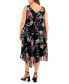 Фото #2 товара Plus Size Floral-Print Sleeveless Handkerchief-Hem Dress