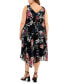 ფოტო #2 პროდუქტის Plus Size Floral-Print Sleeveless Handkerchief-Hem Dress