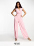 Фото #2 товара TFNC Petite Bridesmaid Perry lace back jumpsuit in pale pink