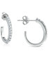 ფოტო #3 პროდუქტის Cubic Zirconia Pavé Extra Small Hoop Earrings in Sterling Silver, 0.5", Created for Macy's