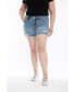 Фото #1 товара Plus Size Denim Mid Rise Shorts