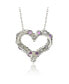 Pink Sapphire & Lab-Grown White Sapphire Alternating Heart Eternity Pendant Necklace in Sterling Silver by Suzy Levian - фото #2