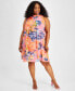 Фото #1 товара Plus Size Chiffon Mock-Neck Dress