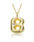 14k Gold Plated Cubic Zirconia Initial Pendant Bubble Letter Necklace