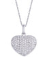 Фото #1 товара Macy's diamond 5/8 ct. t.w. Heart Locket Pendant Necklace in Sterling Silver