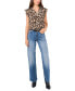 ფოტო #3 პროდუქტის Women's Floral-Print Flutter-Sleeve Top