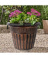 Outdoor Dragon Banded Plastic Planter Bronze 13 Inches