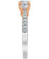 Кольцо Macy's Three Stone Diamond 1-1/2 ct. 14k White & Rose Gold. white & rose gold, 7 - фото #4